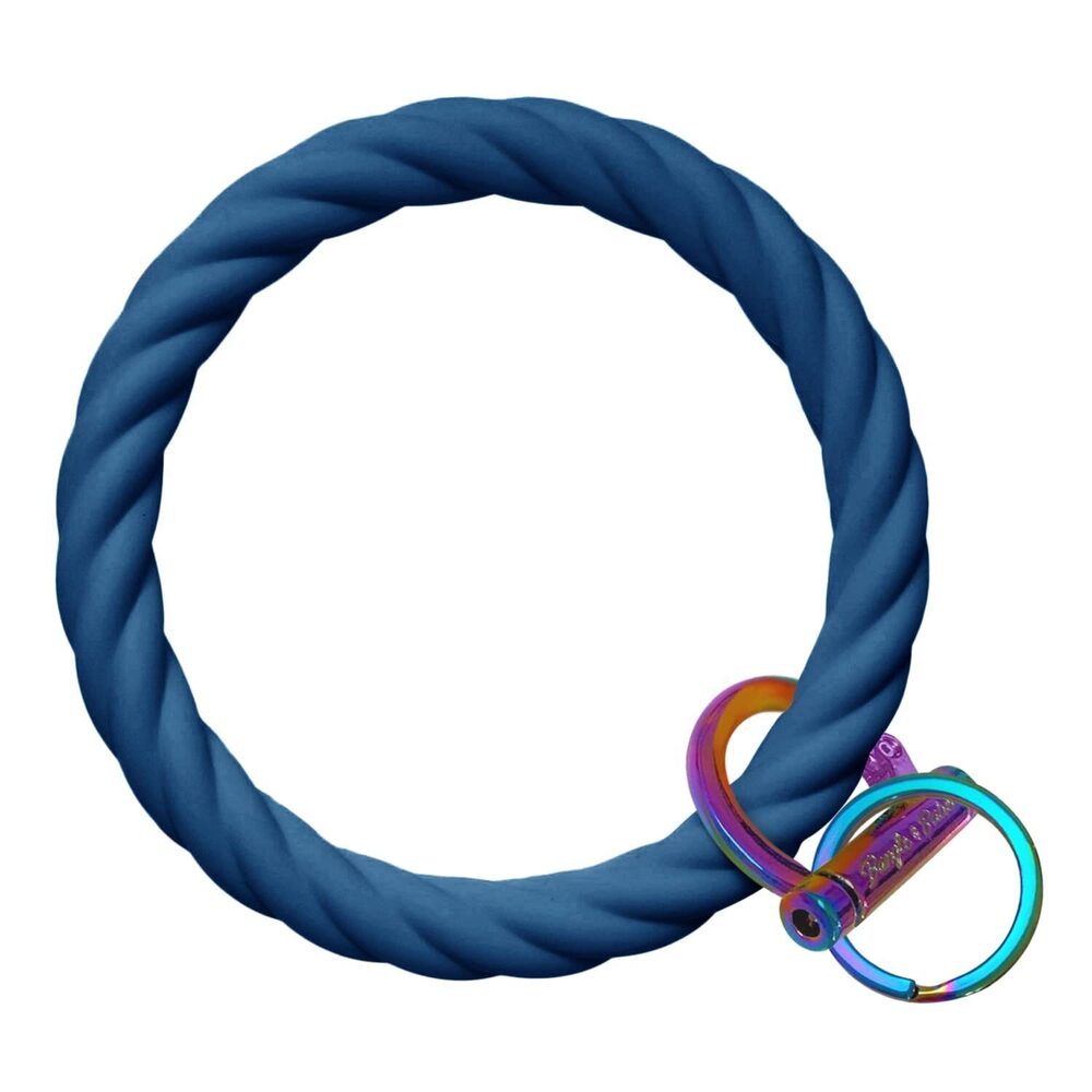 5797 Bracelet Keychain -Silicone Key Ring Bracelet -Twist Rainbow clasp